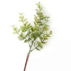Factory Direct Craft Set of 12 Frosted Glittery Artificial Eucalyptus 10" Picks
