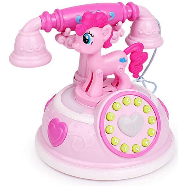 JOYSAE Pony Retro Telephone Toy Brilliant Light, Colorful Glare and Wonderful Music are The Best Gifts for Children.
