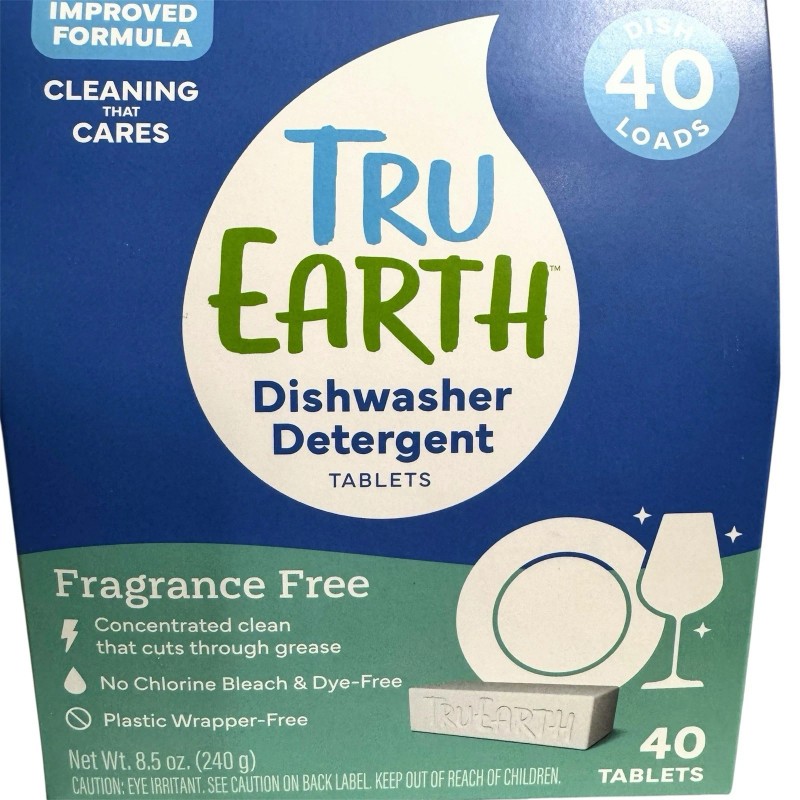 Tru Earth Dishwasher Detergent Tablets 40ct Dye, Fragrance, Paraben Free