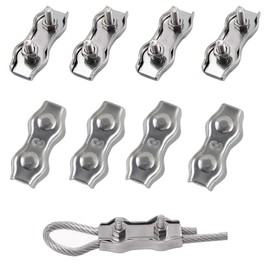 huruirui M3 Wire Rope Clamp Stainless Steel 304 Rope Clamps Duplex Steel Cable Clamp Rope Connector for Steel Cable Steel Wire Fixed Suitable for Diameter 3 mm Wire 8 Pieces