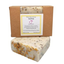 YONI - FEMININE NATURAL CLEANSING BAR SOAP |100% Handmade | Vegan | Sensitive Skin | Unscented | Cold-Processed | Women's pH Balance | Vaginal Health | Plant-Based | 1 PC (4.5 oz) | Made in USA