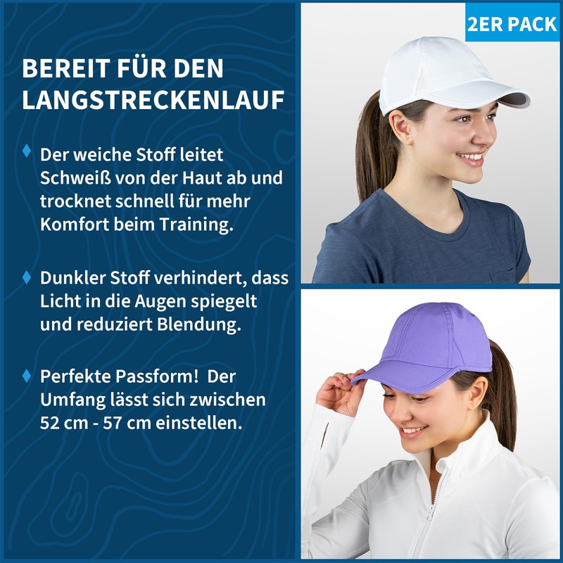 TrailHeads Running Cap with UV Protection, Women's Cap, Peaked Cap,