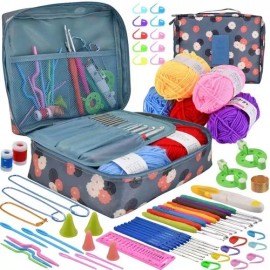 SoonHua Kit De Ganchos Y Accesorios Tejer Al Crochet ,con Estambres