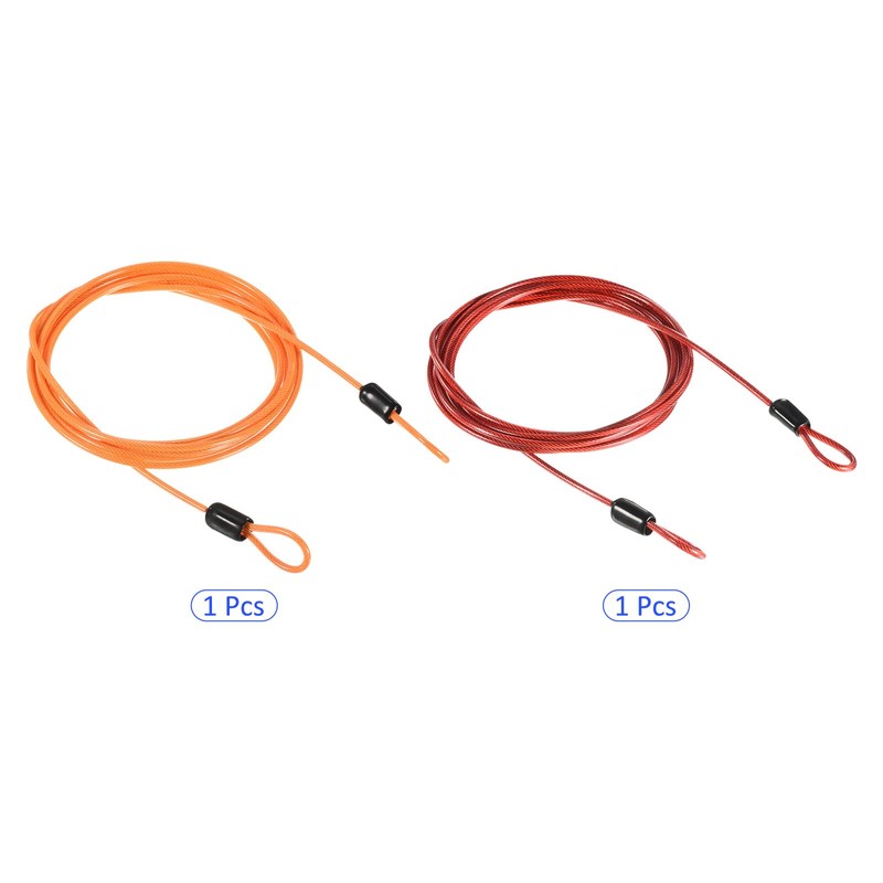 M METERXITY 2PCS Safety Cable Plastic Coated Steel Locking Rope