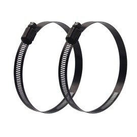 ISPINNER 2pcs 12 Inch Stainless Steel Adjustable 292-312mm Size Range Worm Gear Hose Clamp, Fuel Line Clamp for Plumbing, Automotive and Mechanical Application (Black)
