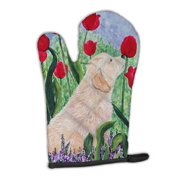 Caroline's Treasures SS8610OVMT Golden Retriever Oven Mitt Heat Resistant Thick Oven Mitt for Hot Pans and Oven, Kitchen Mitt Protect Hands, Cooking Baking Glove