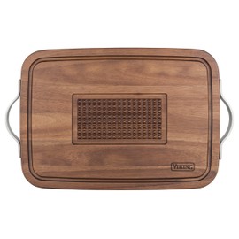 Viking Acacia Carving Board w/Juice Well & Metal Handles (23" x 14" x 1.0")