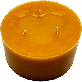 Pure Beeswax Triple Wick Pillar Candle - 3" Tall x 6" Wide