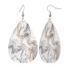 Grey White Marble Print Faux Leather Earrings for Women Marble