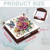 JZHYOAN Flower Diamond Art Wooden Note Box Reusable Portable Notes