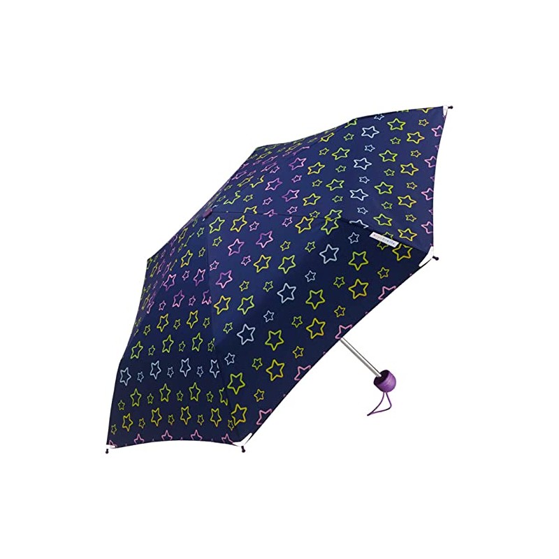 Ergobrella Children's Pocket Umbrella with Reflective Elements, glowing stars, Playful