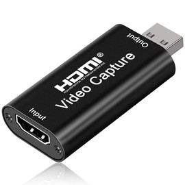 1080p HDMI to USB 2.0 Video Recording Card, Compact USB Video Capture Card Record Audio Grabber HDMI Capture Device Compatible with Live Streaming Conference Rooms Video Recording Games