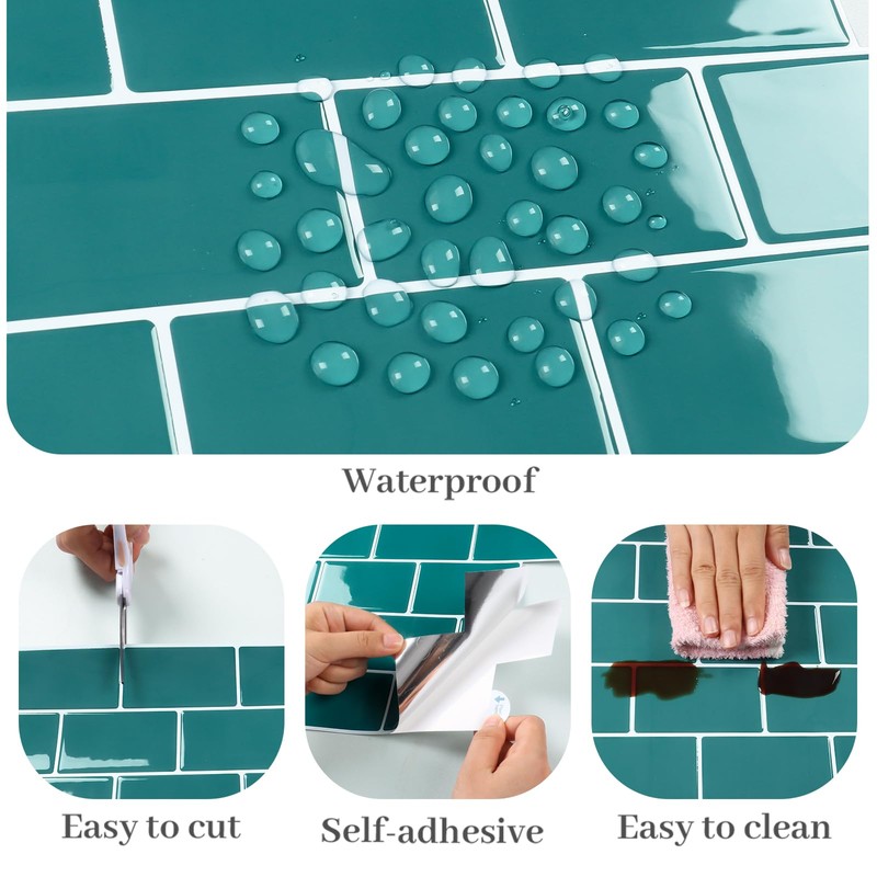 VaryPaper 12''x12'' 10 Sheets Kitchen Backsplash Tiles Peel and Stick