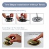 Gold Brushed Tub Drain Stopper,Universal Pop Up Bath Drain Plug