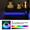 CLIPOP Modern Nightstand, LED Night Stand with 2 High Gloss