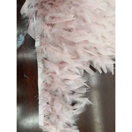 Feather Paradise 10 Yards  Blush Pink Dusty Rose Chandelle Feather Fringe Turkey Feather Trim