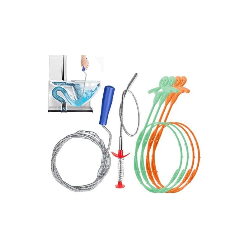 Destapador de Drenaje, Kit de 6 Herramientas para Eliminar Obstrucciones
