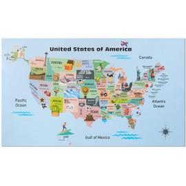 Mr. Pen- United States Map for Kids, 14.5”x 24.6”, US Map for Kids Learning, Back to School Supplies
