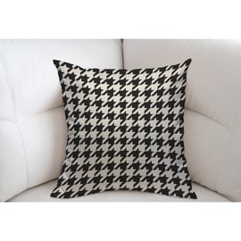 Mugod Black and White Houndstooth Cushion Cover Throw Pillow Covers Pillow Case for Men Women Decorative Home Sofa Chair Couch 45x45cm/18x18 Inch