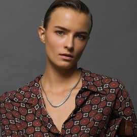 Mens Necklace Chain, Stainless Steel Round Box Chain Link Jewelry 6mm, 22inches Long