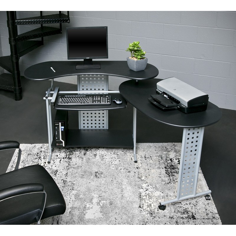 OneSpace Regallo Expandable L-Shaped Desk, Office Computer Desk with 2