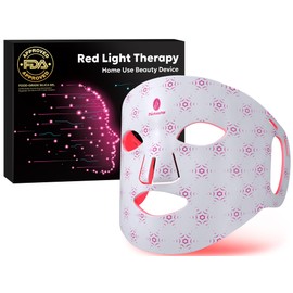 Red Light Therapy for Face, Portable LED Face Mask Light Therapy with Remote, 660nm & 850nm Near Infrared Red Light Mask with Timing Function, Reduced Wrinkles, Rejuvenating, Anti-Aging, at Home