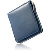 Eredita Men's Bi-fold Wallet, Zip Around - Tochigi Leather, navy