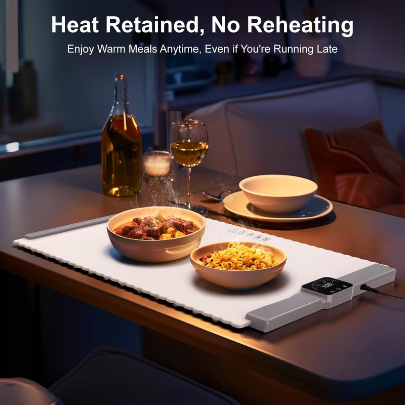 Food Warming Mat - Rollable Food Warmer with Fast &