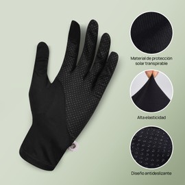 JIABAIYUE 2 Pares de Guantes de protección Solar para Mujer,UPF 50+ Guantes de protección UV para Verano para Golf,Ciclismo,Manejar y Otras Actividades al Aire Libre,Guantes Negros