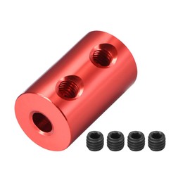 sourcing map 4 mm to 4 mm Bore Rigid Clutch Screw L20XD12 Aluminium Alloy Shaft Coupling Connector Motor Accessories Red