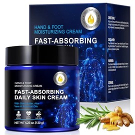 AIQIUSHA Crema hidratante para manos y pies, crema para la piel no grasa con manteca de karité, vitamina E, aloe vera y cuidado diario de pies y manos