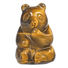 KYEYGWO Tiger's Eye Hand Carved Crystal Bear Figure, Cute Stone Bear Statues, Mini Healing Stone Bear Palm Pocket Stones Talisman Fengshui Ornament Nidelich Animal Sculpture for Home Decor, 3 cm