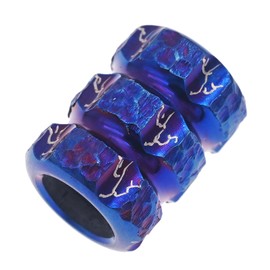 EDC Blue Titanium Lanyard Beads for Knives, Small Hand Carving Tools Knife Cord Beads Paracord Metal Charms Accessories