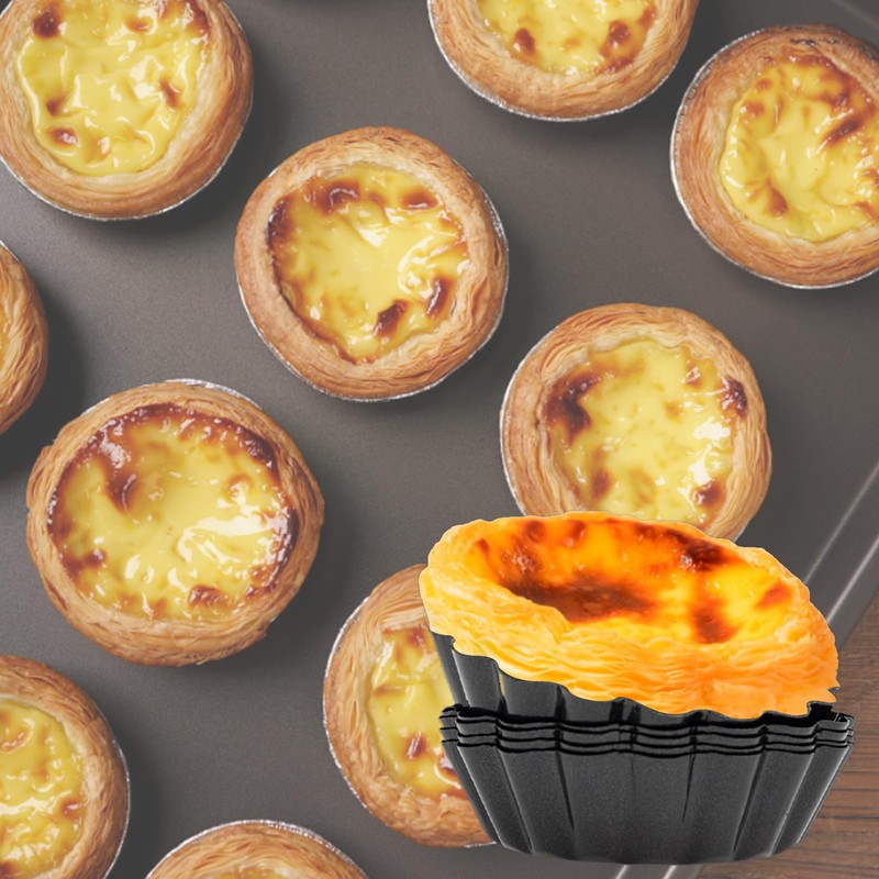 20 Pack Reusable Egg Tart Molds, 3 Inch Mini Tart