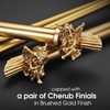 ILAISIHOME 1-1/8 Inch Diameter Brushed Gold Curtain Rods with Cherub