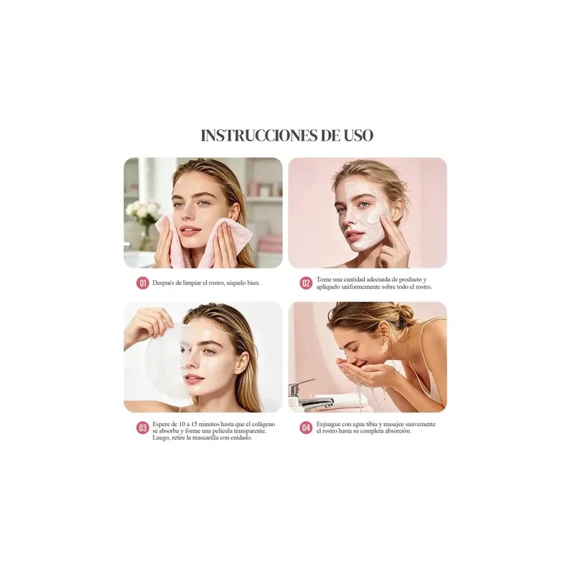 2pcs Mascarilla Exfoliante Colágeno Para Hidratar E Iluminar