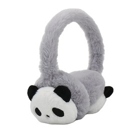 Kids Panda Plush Winter Earmuffs Adjustable Faux Fur Ear Warmer for Girls Boys Cute Cartoon Fluffy Fleece Earmuffs Soft Thermal Ears Protector Warm Fleece Cushioned Ears Children Windproof Ear Covers