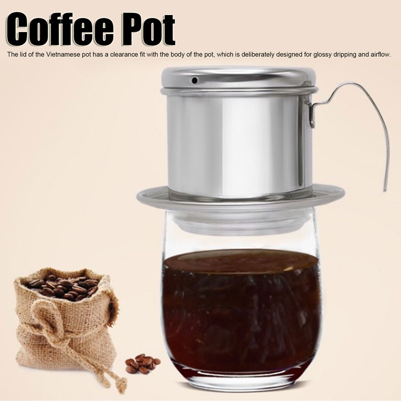 Drip Coffee Filter Pot Silver 304 Stainless Steel Hhousehold Bbrewing