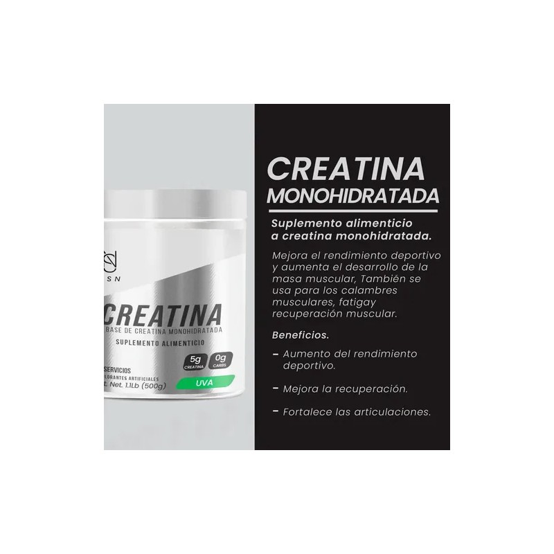 Creatina Monohidratada En Polvo Psn 500g 100 Servicios