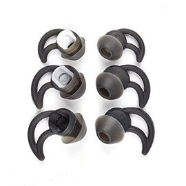 Ersatz-Ohrstöpsel mit Geräuschunterdrückung, Doppelflansch, Silikon-Ohrstöpsel-Set, kompatibel mit Bose QuietControl 30 QC30 QC20 SIE2i IE2 IE3 Soundsport Wireless Kopfhörern (schwarz)