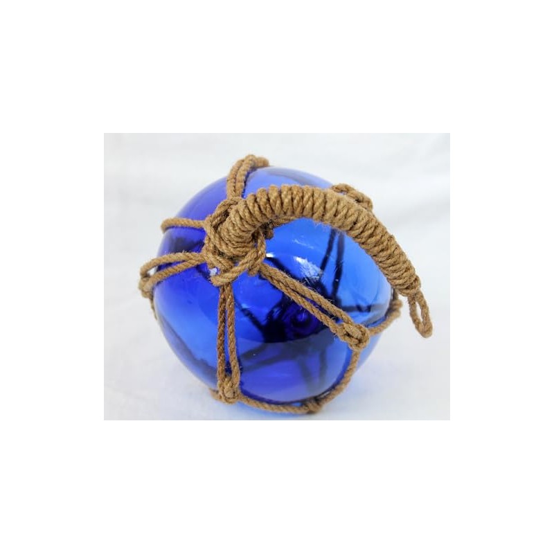 Fischer Ball - Glass & Cordage / Sisal - Blue