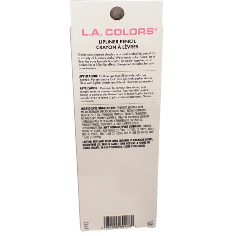 L.A. Colors Dual Lip Liner Pencil And Crayon Pure Magic