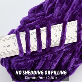 Velvet Yarn for Crocheting Darkpurple Chenille Yarn Super Bulky Baby Blanket Yarn Amigurumi Yarn