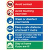 Covid 19 multi sign - 1 metre
