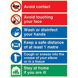 Covid 19 multi sign - 1 metre