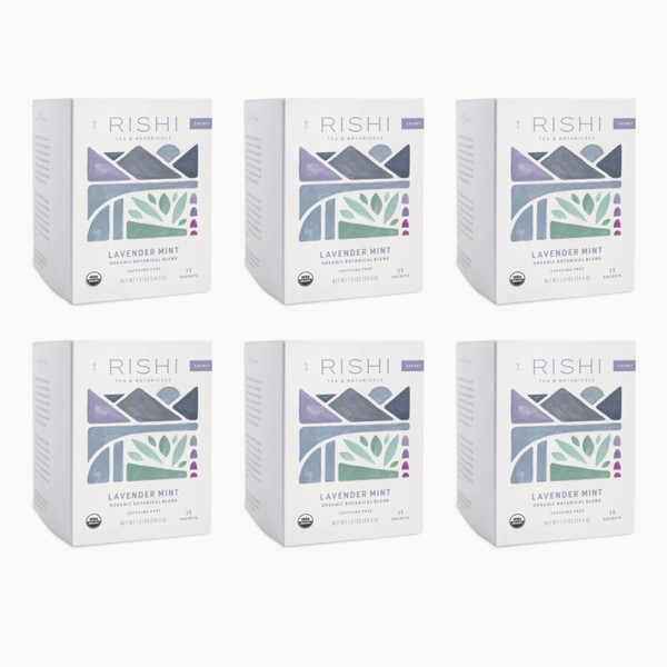 Rishi Tea Organic Lavender Mint Botanical Blend Tea, Decaffeinated, 1.32