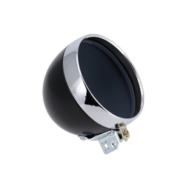 Simson S Headlight Housing Metal Black with Lamp Holder Chrome Finish