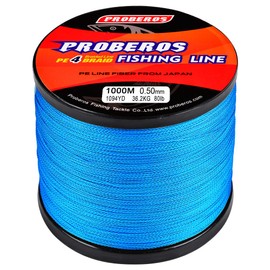 BAIKALBASS Braided Fishing Line 4 Strands Strong Multifilament PE Braid Wire for Saltwater 547Yard/500M 8LB Blue