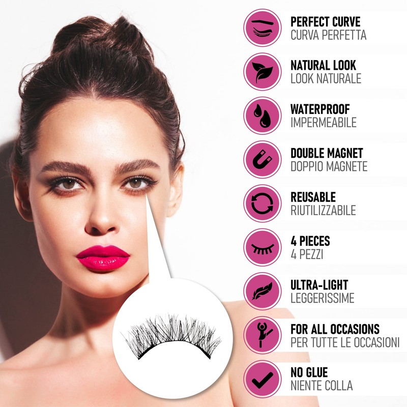 M.Y.L Push Up Angel Reusable Magnetic Eyelashes, Set of 4