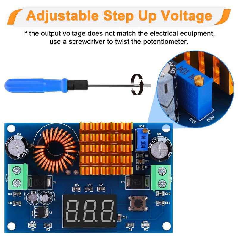 RUNCCI-YUN DC-DC Boost Converter, 3-35V to 5-45V Power Supply Module
